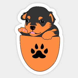 A Cute puppy inside a pocket a perfect gift for dog lover Sticker